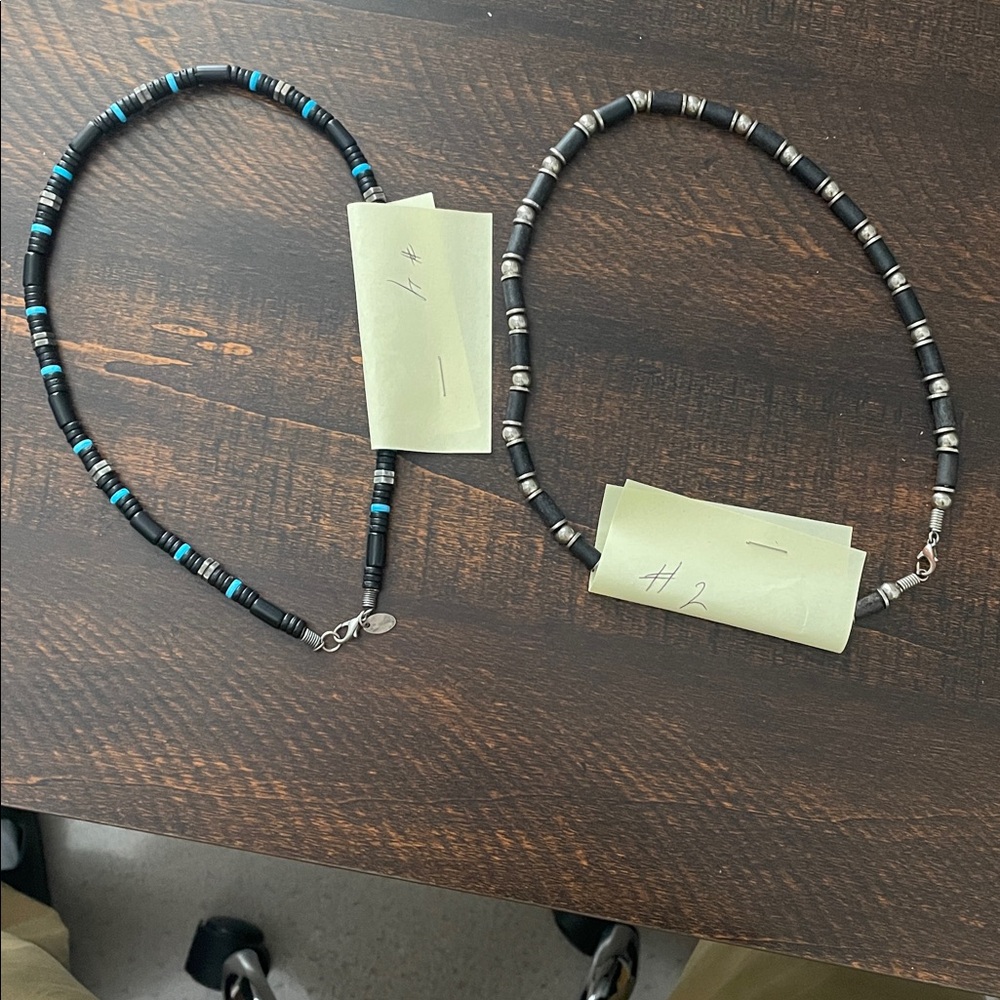 Bead necklace 2pk 18”